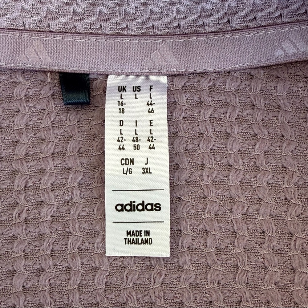 Adidas Women's Ultimate365 Textured Golf Jacket Preloved Fig Color Size Large - Picture 7 of 9